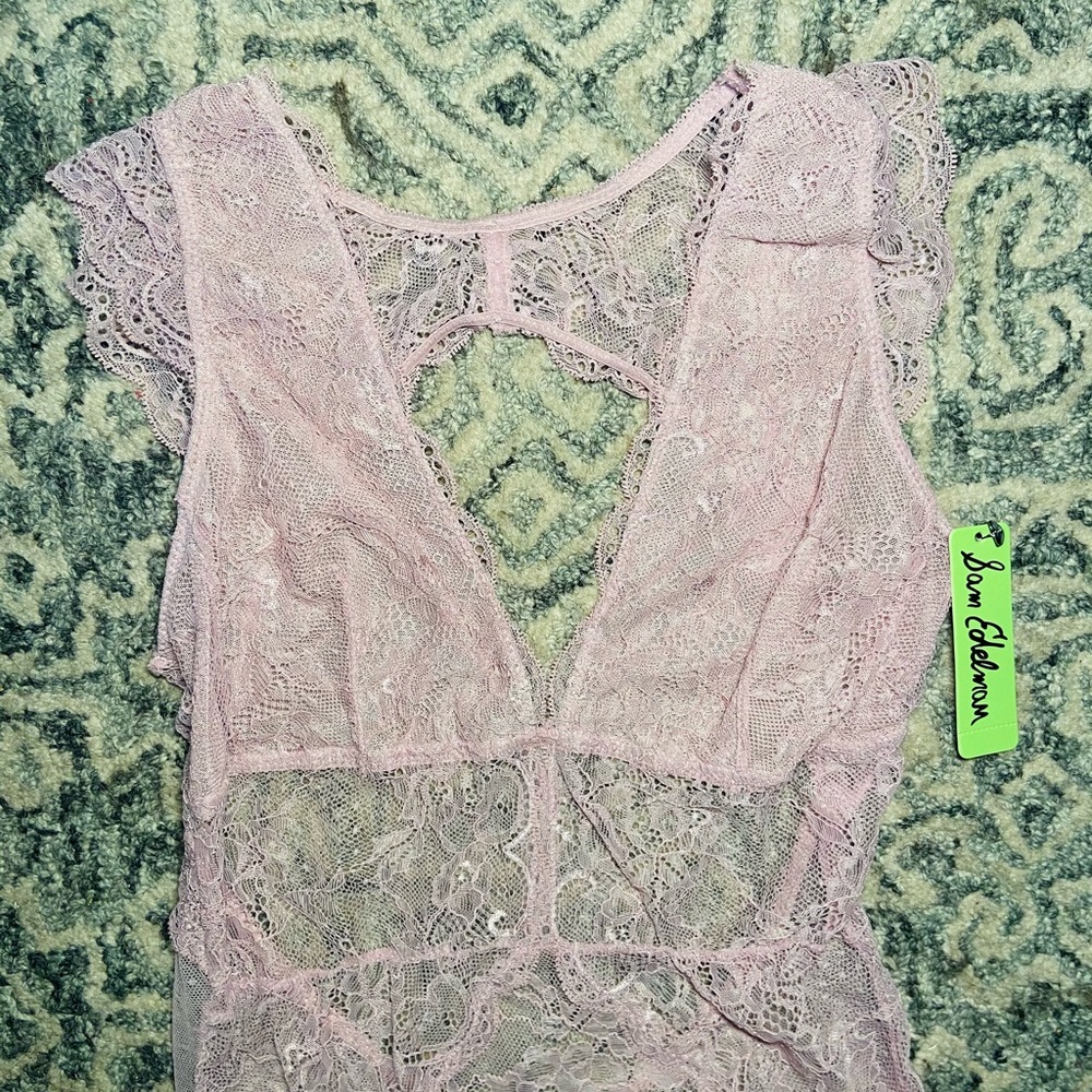 Sam Edelman Lace Dawn Pink Bodysuit - Picture 6 of 11